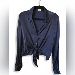 Price Drop! 💫 Wilfred (Aritzia) Satin Tie-front Blouse